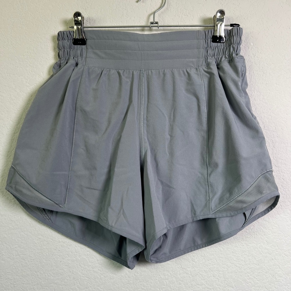 Lululemon Hotty Hot HR Lined Short 4 Grey Womens Athleisure 4" Running Workout